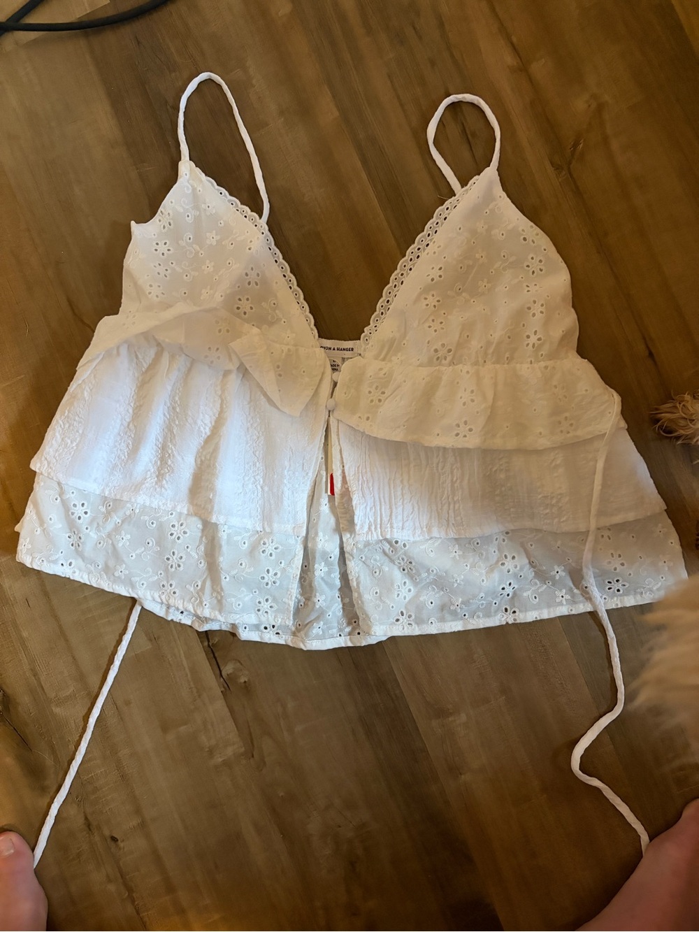 love on a hanger White Eyelet Tiered Cami Top